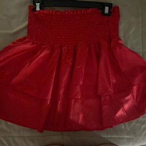 ruffle red shien skirt
